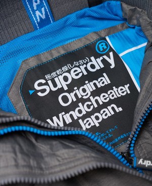 Superdry Technical Hooded Pop Cipzár SD-Windcheater Női Kabát Világos Szürke/Kék | YDZAM9340